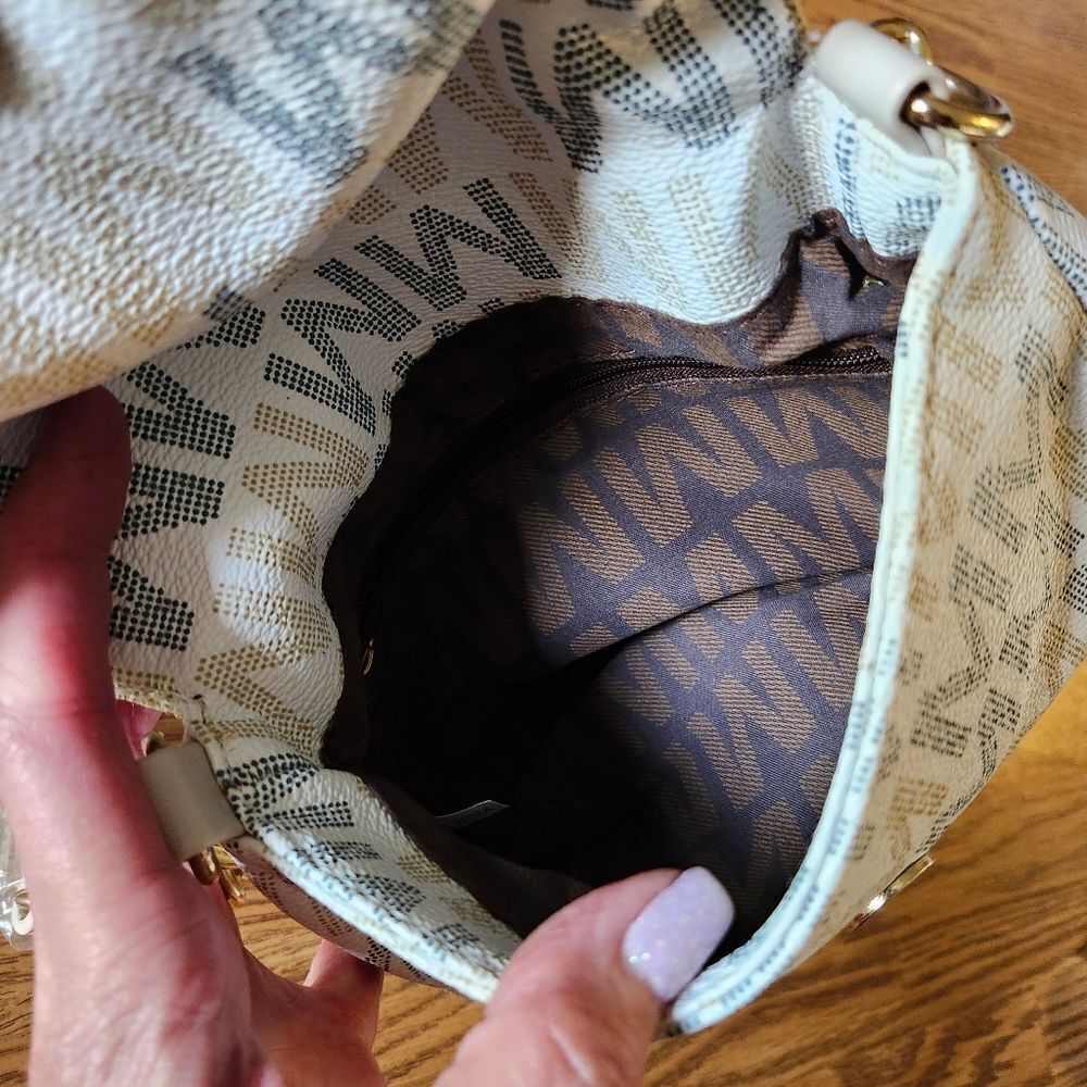 MILAN MKF Cream, Tan, And Black Vegan Crossbody Bag NEW! By Mia K WEDDING READY! - Picture 7 of 11